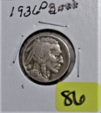 1936-D Buffalo Nickel