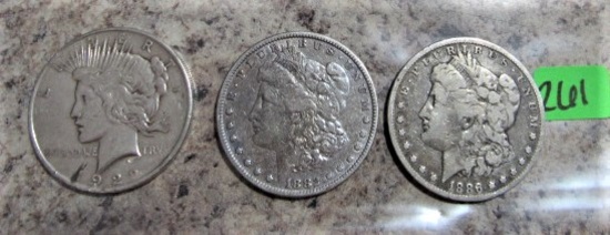 1922 Peace, 1882, 1886-O Morgan Dollar