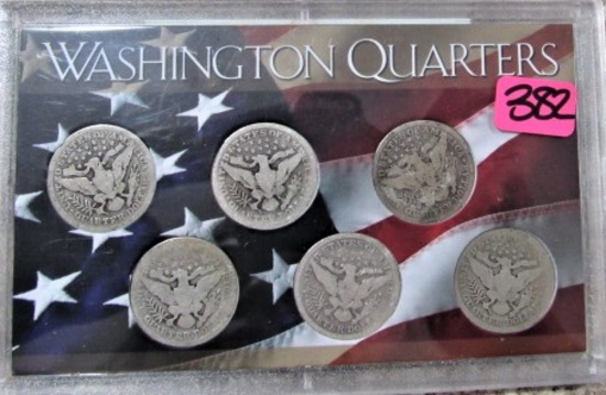 1898, 92, 06, 07, 08, 09 Washington Quarters