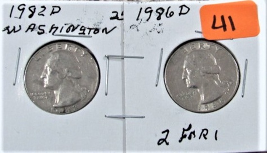 1982-D, 1986-D Washington Quarters