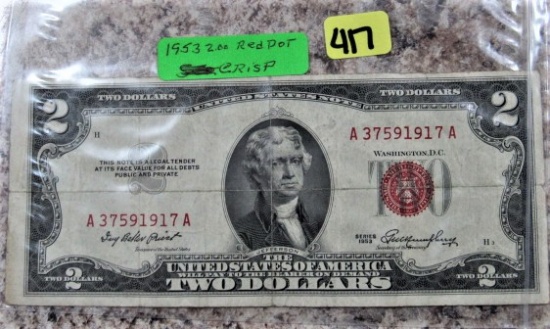 1953 $2 Red Dot