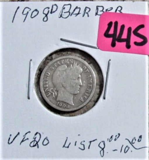 1908-D Barber Dime