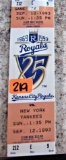 Sept 12, 1993 Royals Ticket