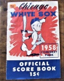 1958 Official Score Book Chicago White VS. Cleveland