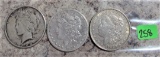 1922-S Peace, 1879-O, 1921 Morgan Dollars