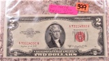 1953B Red Dot $2 Note