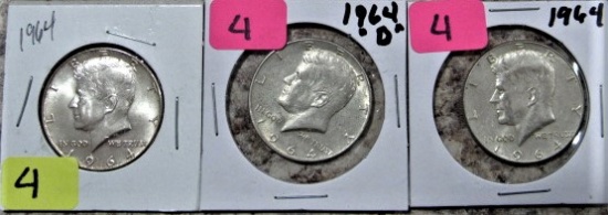 1964, 64-D, 64 Kennedy Half Dollars