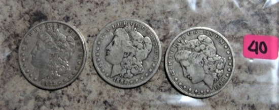 1883, 1884, 1888-O Morgan Dollars