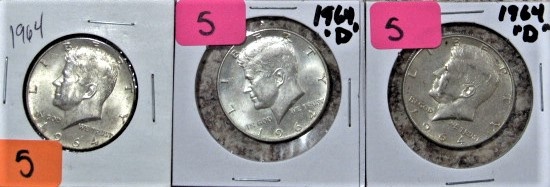 1964, 64-D, 64-D Kennedy Half Dollars