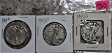 1942, 1942-D, 1942-S Walking Liberty Half Dollars