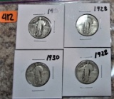 (2) 1928, (2) 1930 Quarter Dollars
