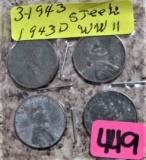 3-1943, 1943-D WW2 Cents