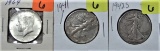 1964, 41, 42-S Kennedy Half Dollars