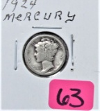 1924 Mercury Dime