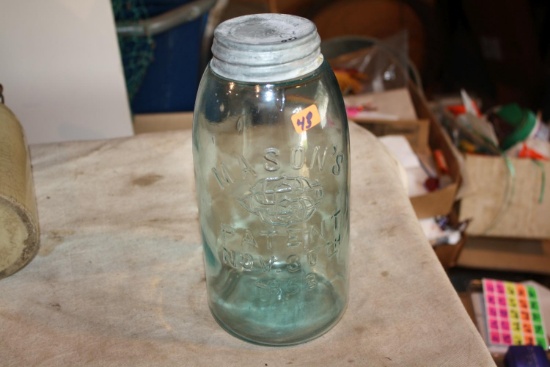 Antique Masons Half Gallon Blue Jar
