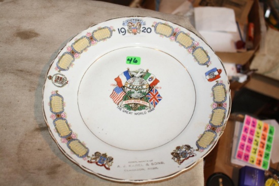 WW1 ERA 1920 Victory Plate