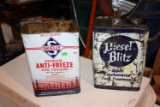 Antique Skelly Anti-Freeze Can and Diesel Blitz 1 Gal Can