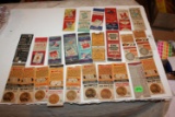 Tabaco and Coin Related Antique Match Books