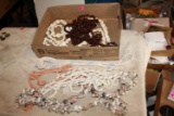 Flat of Vintage Bead Necklaces, Belts, Shell Necklaces, Etc
