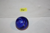 Antique 1/4 In Blue Swirl Marble
