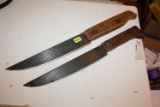 Antique Handmade Butcher Knifes, Copper Rivets