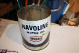 Metal Havoline Motor Oil Texaco Can