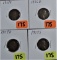 1925-S, 1926-D, 1927-D, 1927-S Lincoln Cents
