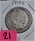 1915-S Barber Half Dollar