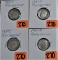 1951-D, 1952-D, 1954-S, 1960-D Roosevelt Dimes