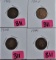 1903, 1905, 1906, 1906 Indian Head Cents