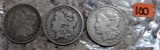 1882-S, 1888-O, 1921-S Morgan Dollars