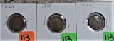 1916-S, 1917, 1917-S Lincoln Cents