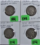 1923, 1926, 1928, 1930-S Buffalo Nickel