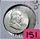 1963-D Franklin Half Dollar