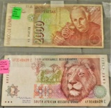 1992 Spain, 2000 Pesetas, South Africa 1999 50 Rad