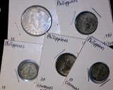 Philippines 10, 20, 50 Centavos .750 Silver