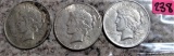 1922, 1923-S, 1924 Peace Dollars