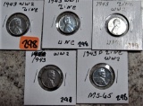 (4) 1943, 1943-D Zinc Cents