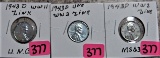 (3) 1943-D Zinc Cents