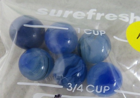 6 Blue Marbles