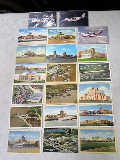 23 1940's airport postcards