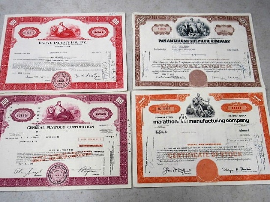 4 stock certificates