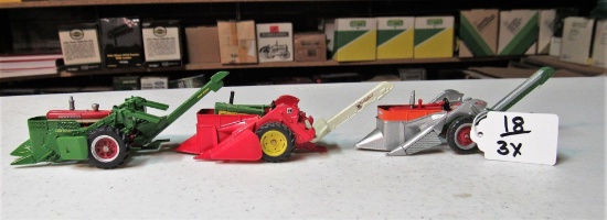 (3) Mini Diecast Corn Pickers