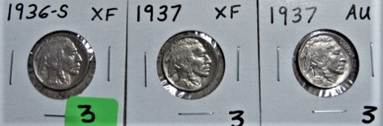 1936-S, 1937, 1937 Buffalo Nickels