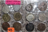 12 Foreign Coins