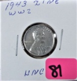 1943 WW2 Zinc Cent