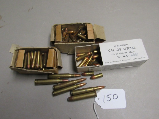 Mix Of Various Ammo - 38 Special, 301M, 30-06, 7MM, 45-70, 9MM Luger