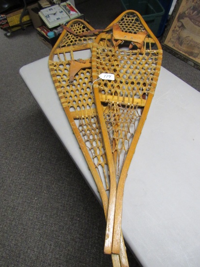 Wood and Rawhide Traditional Snowshoes