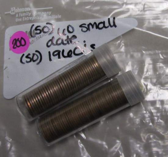 One roll each of 1960 and 1960 Small Date cents