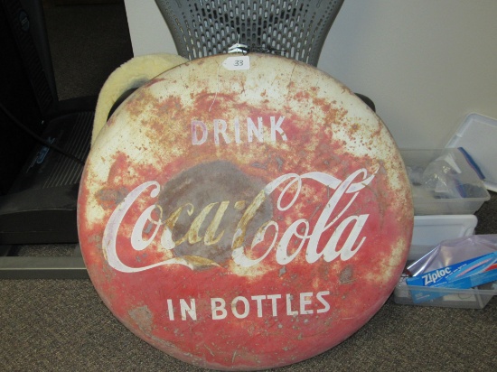 Round Coca-Cola Advertising Sign 36" diameter